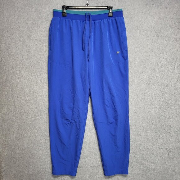 Fabletics The Fundamental Pant Mens Large Blue Green Tapered Leg Stretch Casual - Picture 1 of 10